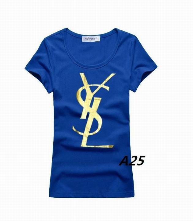 YSL short round collar T woman S-XL-220